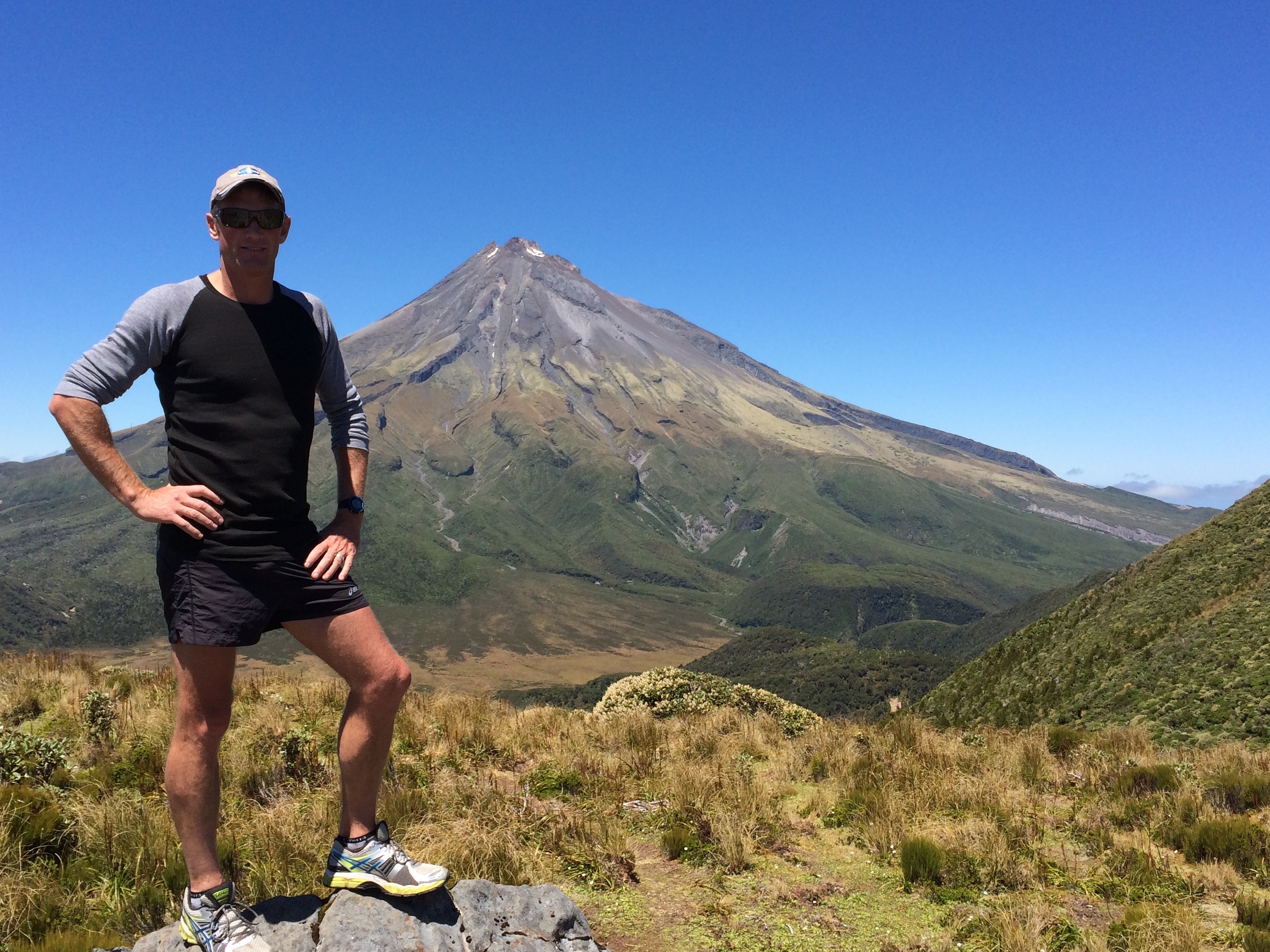 Rob in front of Mt. Taranaki